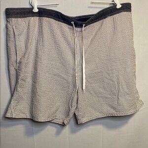 Merona Men's Swim Trunks - Black and White Striped